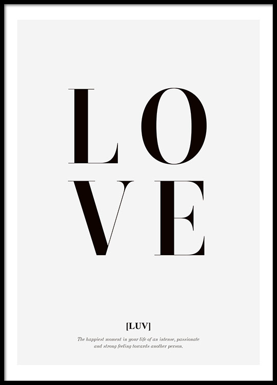 Poster Graphique Avec Le Mot Love Affiche Typographie Desenio Fr