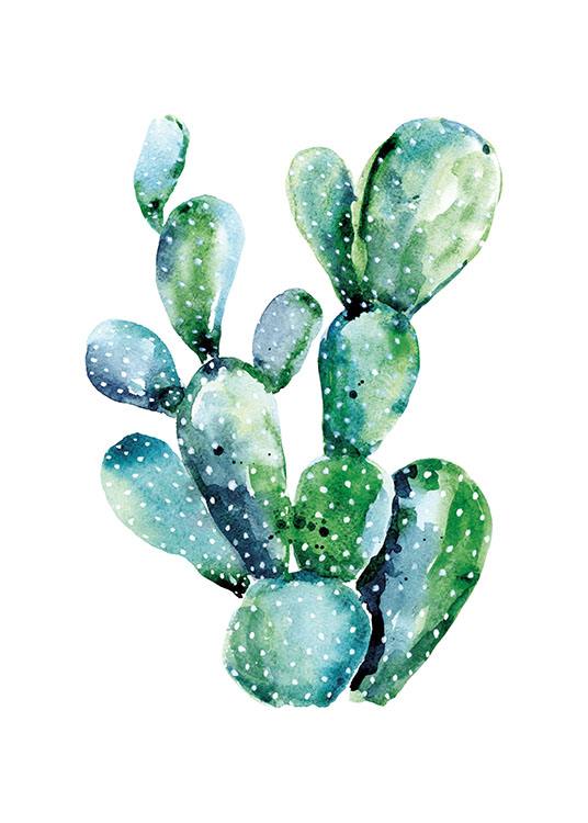 Watercolor Cactus, Affiche / Botanique chez Desenio AB (8386)