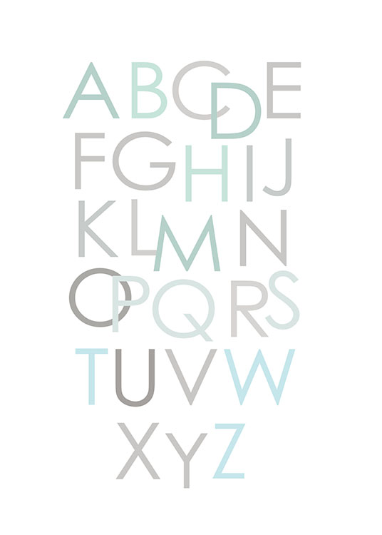 Alphabet Blue Eng, Affiche / Affiche citation chez Desenio AB (8435)