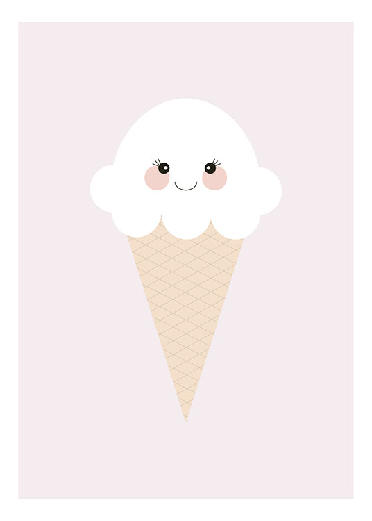 Ice Cream Pink, Affiche / Posters pour enfants chez Desenio AB (8438)