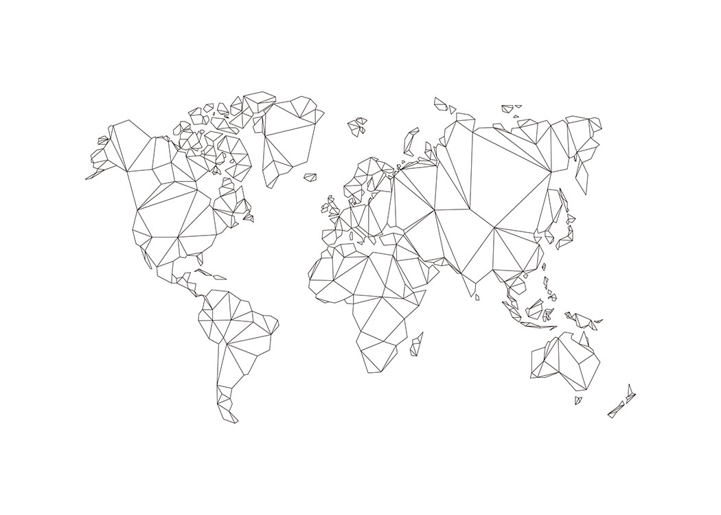 Polygon World Map, Affiche / Cartes et villes chez Desenio AB (8486)