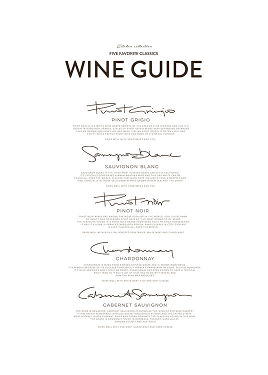 Five Wine Classics, Affiche / Affiche citation chez Desenio AB (8558)