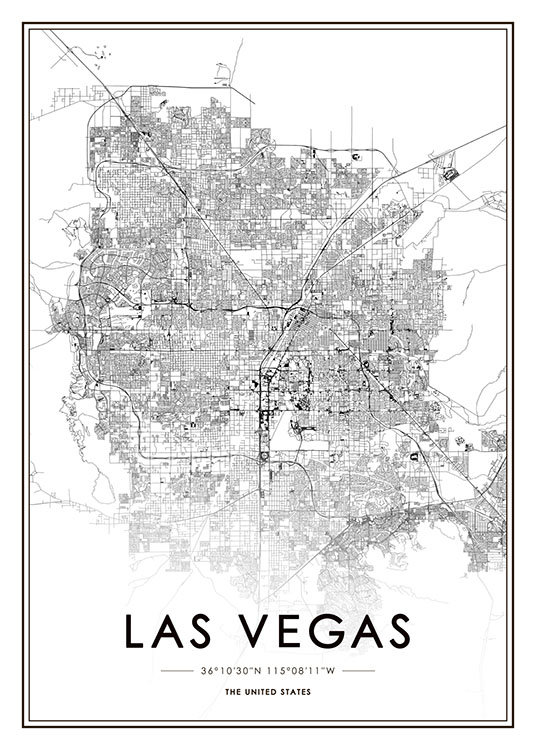 Las Vegas Map Affiche / Noir et blanc chez Desenio AB (8725)