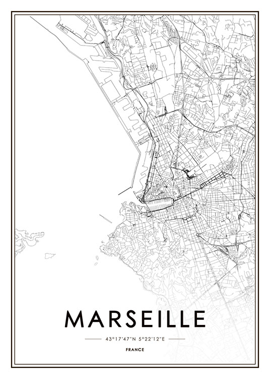 Marseille Affiche / Noir et blanc chez Desenio AB (8728)