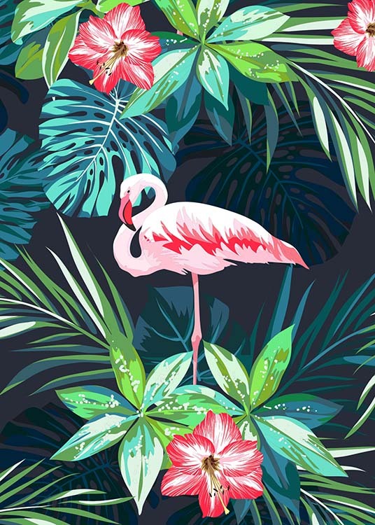 Flamingo In Paradise Affiche / Art chez Desenio AB (8779)