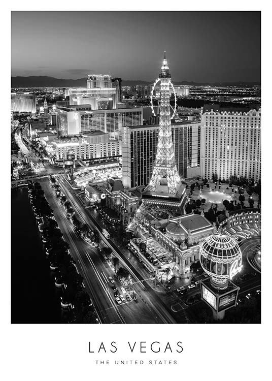 Las Vegas Affiche / Noir et blanc chez Desenio AB (8922)