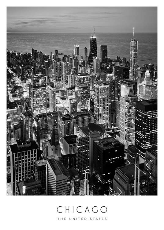 Chicago Affiche / Noir et blanc chez Desenio AB (8923)