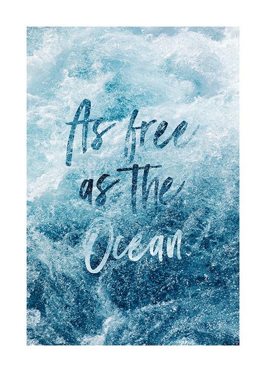 Free As The Ocean Affiche Free Ocean Desenio Fr