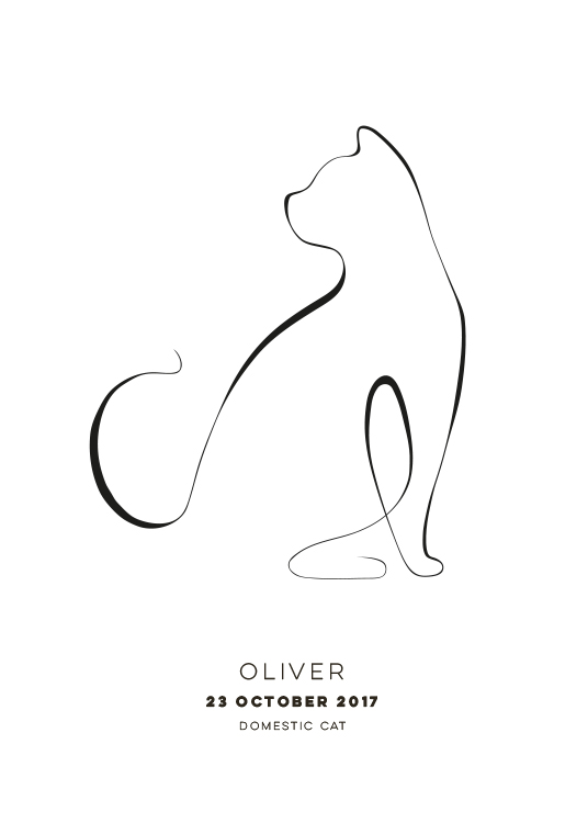  - Illustration d'un chat sur un fond blanc accompagné d'un texte