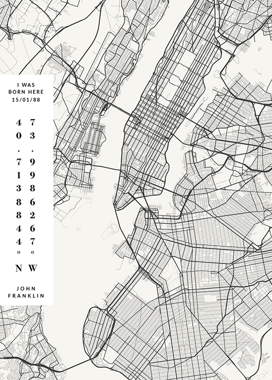  – Plan de ville en gris avec un encadré contenant des chiffres et des lettres