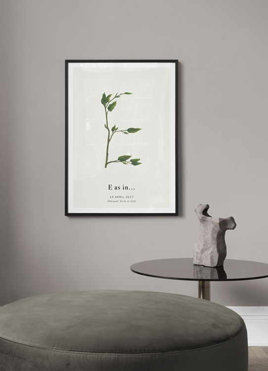 Botanic Letter E Personal Affiche