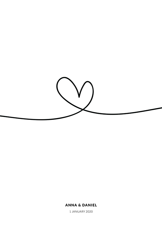  – Illustration d’un cœur formé par une ligne noire sur un fond blanc