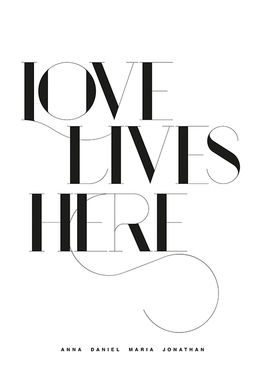 Love Lives Here No1 Personal Affiche / Noms personnalisés chez Desenio AB (pp0226)