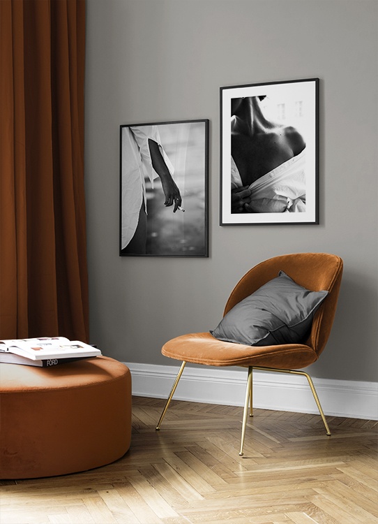 Joli duo de tableaux avec photos noir et blanc