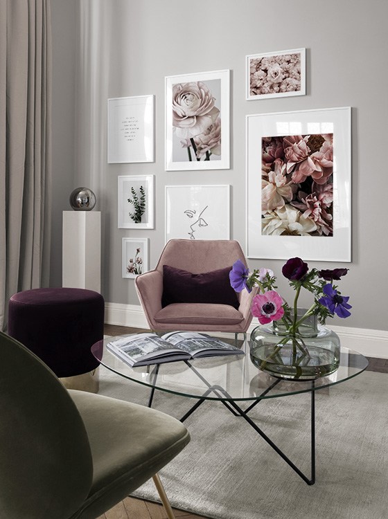 Salon romantique fleuri
