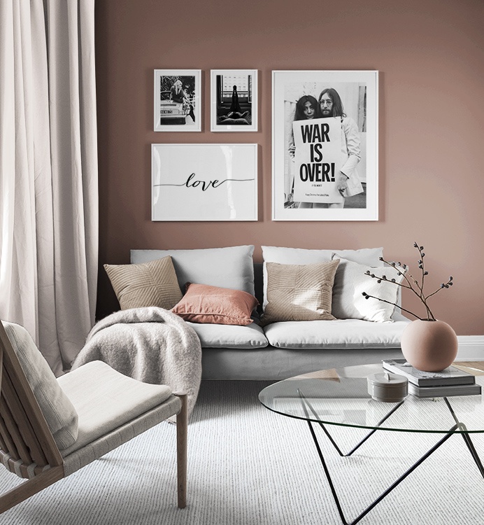 Art noir et blanc dans salon