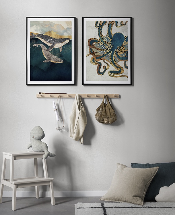 Illustration graphique représentant la vie sous-marine