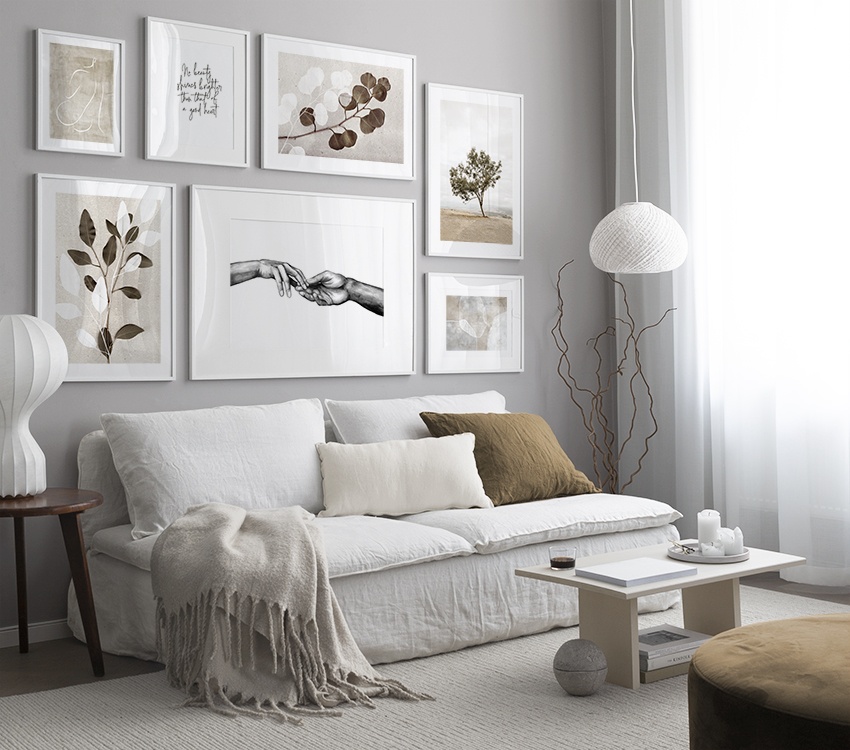 Illustrations harmonieuses aux teintes beiges